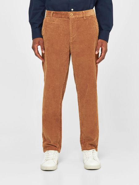 Pantalon droit velours en coton bio | camel "chuck regular corduroy chino brown sugar"