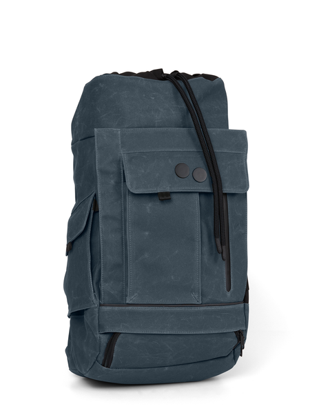 Sac à dos waxé bleu recyclé - blok medium coated blue