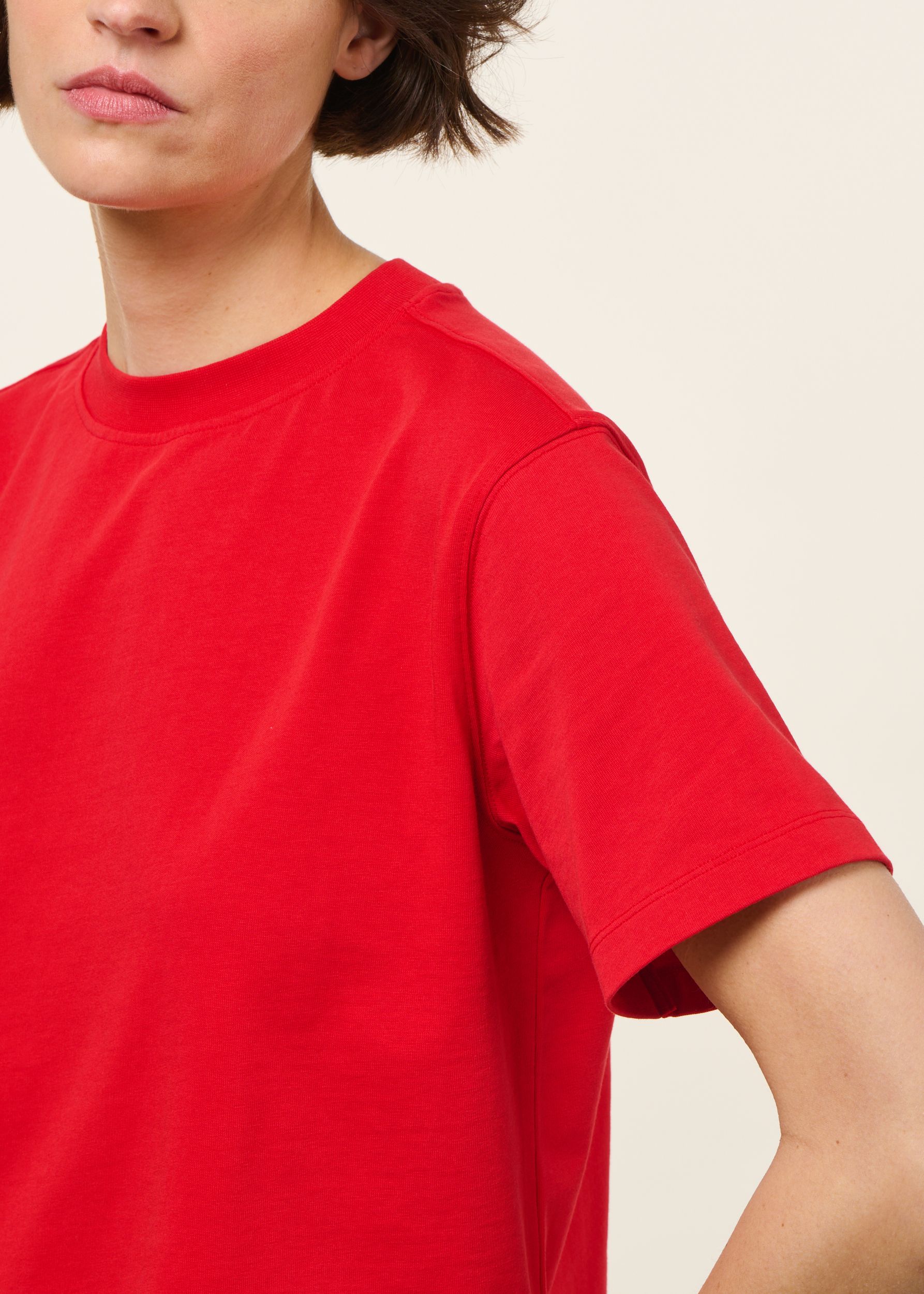 T-shirt boxy en coton bio | rouge, WeDressFair, photo 2