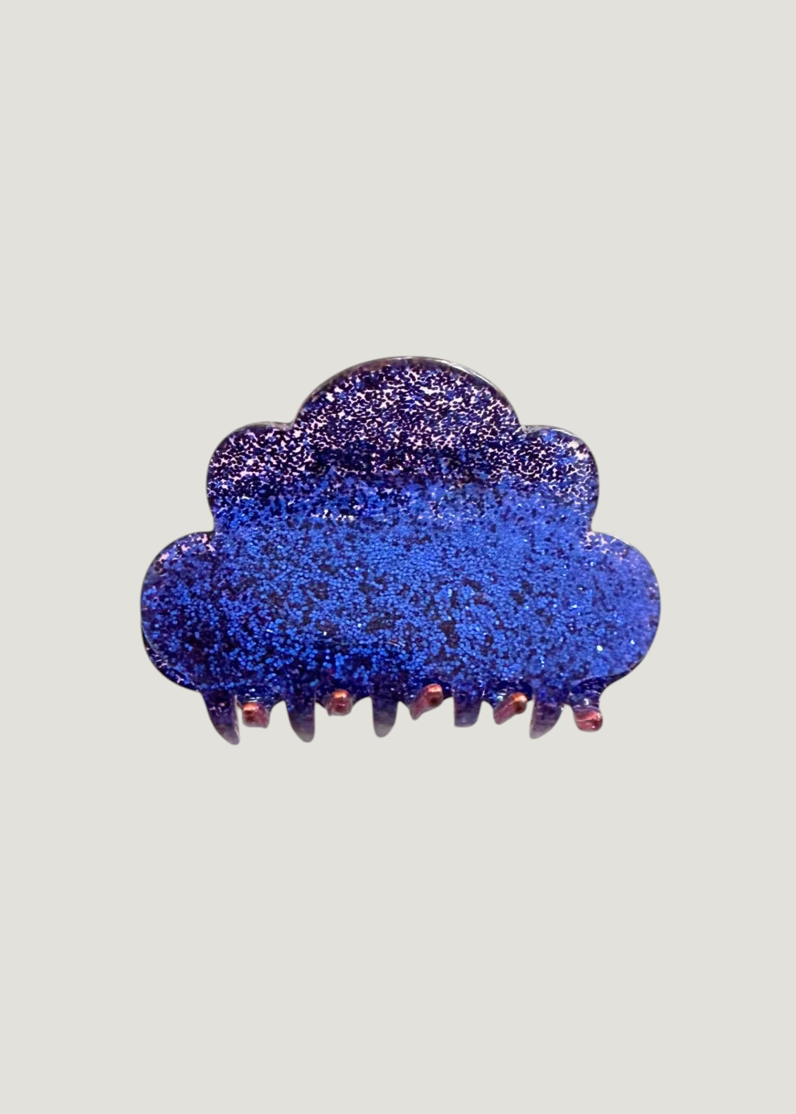 Pince à cheveux en acétate | bleu "Pince nuage - paillettes bleue", 23 Degres, photo 1