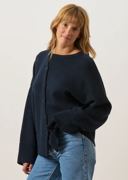 Gilet oversize asymétrique en coton bio, Jan'n June