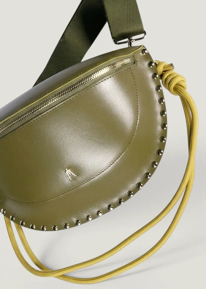 Banane cuir tannage végétal | kaki "smile clou - kaki s26", Craie Studio, photo 2