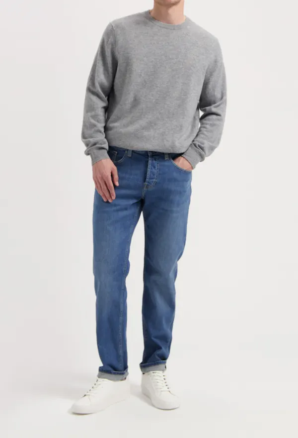 Jean droit en coton bio et coton recyclé - "hank mid tapered - medium heritage", Mud Jeans