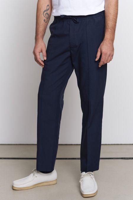 Pantalon droit en tencel | navy "max tencel navy"