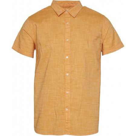 Chemise à manches courtes orange en lin et coton bio - larch