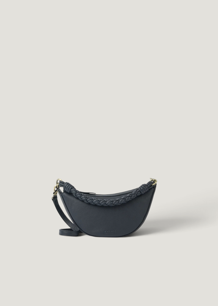 Sac à main/bandoulière en cuir certifié | bleue "leo mini - universal blue soft grain leather" - O My Bag