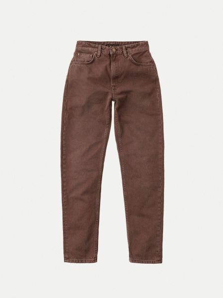 Jean mom marron en coton bio - breezy britt washed cinnamon, Nudie Jeans, photo 7