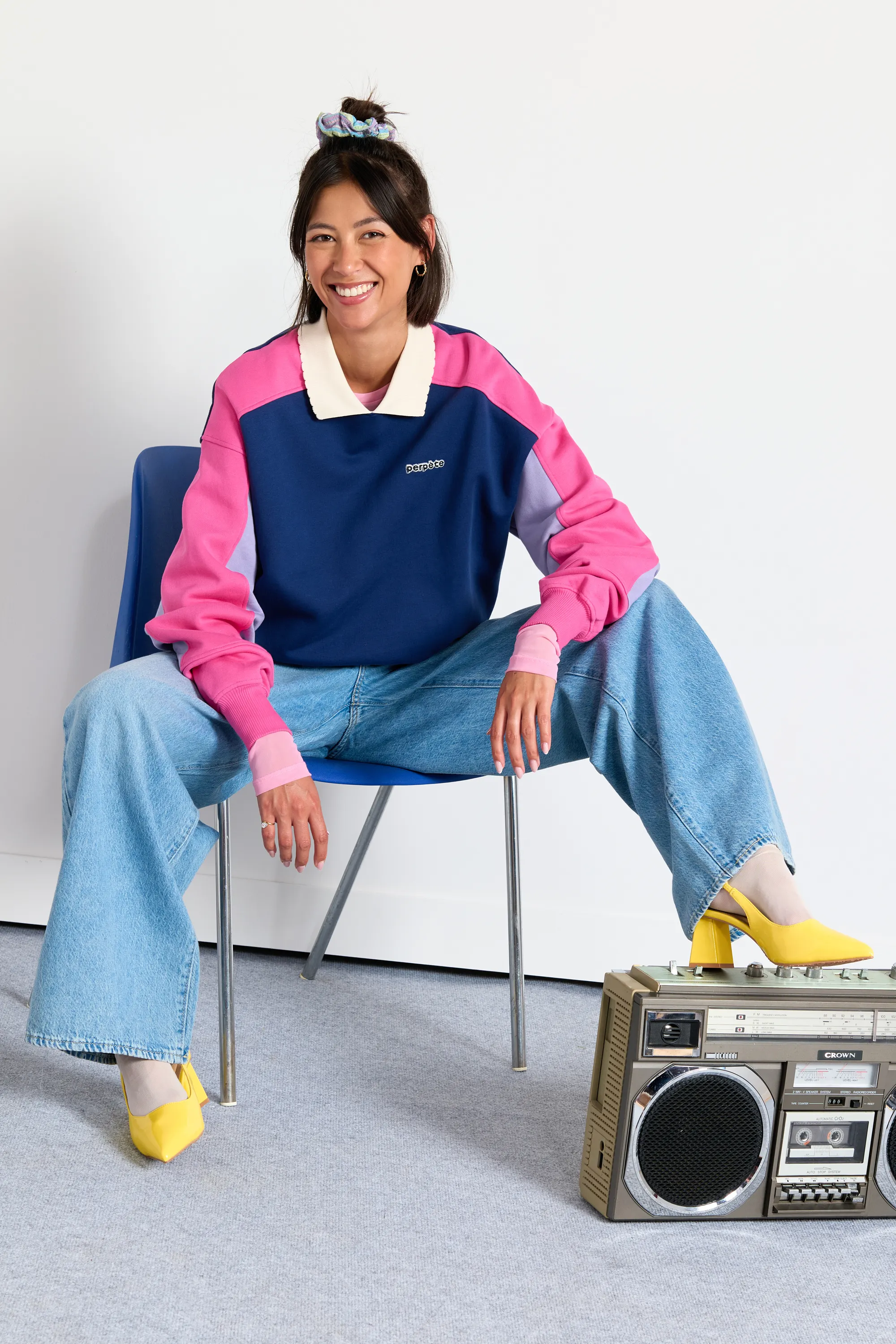 Sweat en coton bio | multicolor "Mel marine", Perpète, photo 4