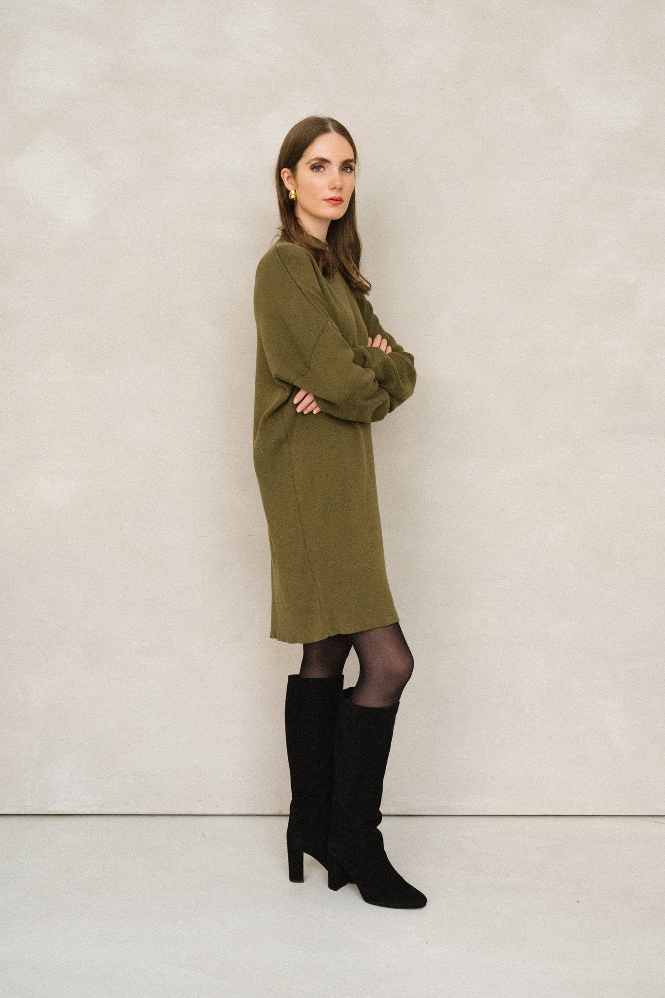 Strickkleid aus Bio-Baumwolle | Oliv "nuna - woody olive", Jan'n June, Foto 6