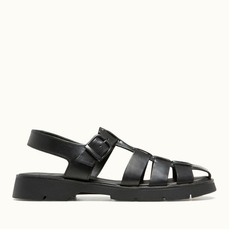 Sandales en cuir tannage végétal | noir "babord vgt"