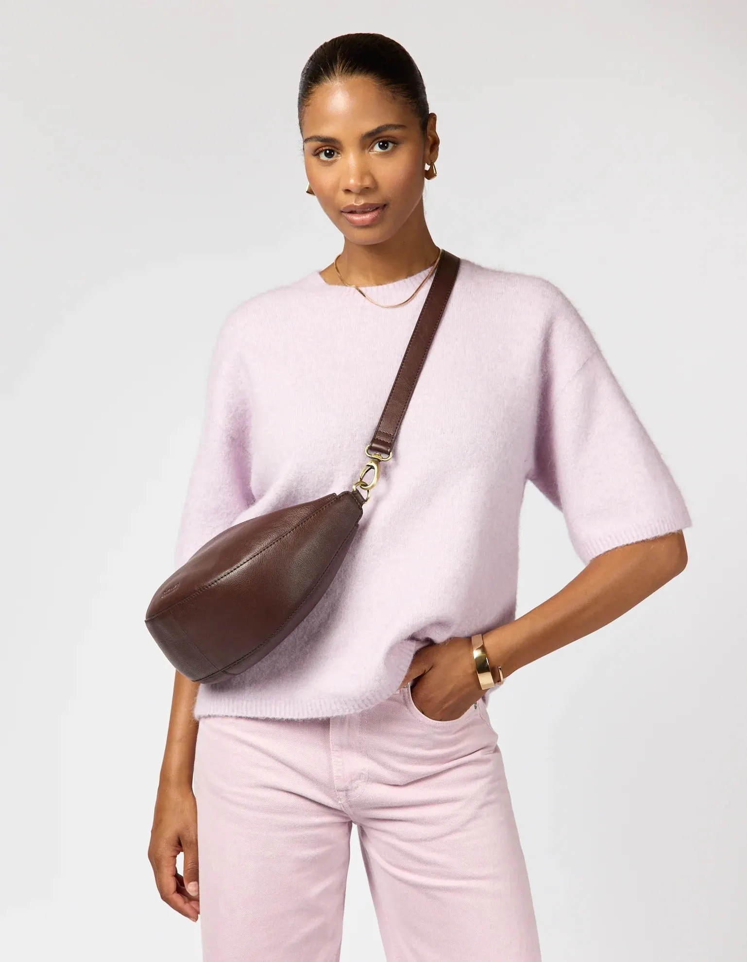 Sac en cuir certifié | marron grainé "leo - chocolate soft grain", O My Bag, photo 11