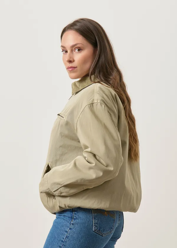 Veste doublée en coton bio | vert "Padded cotton iconic å jacket - light sage", Armedangels