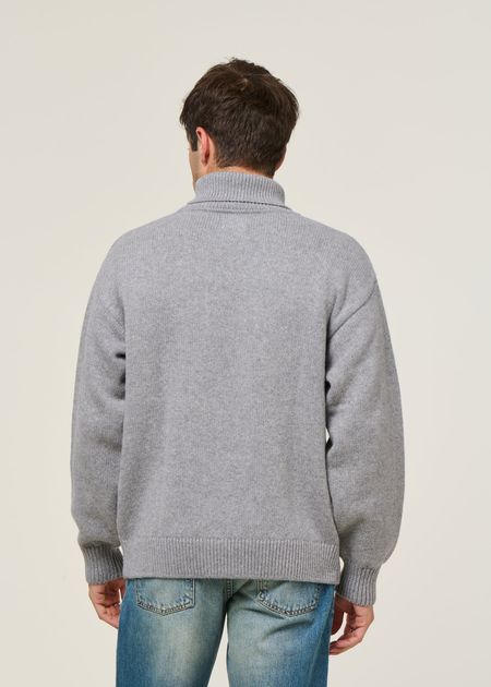 Pull col roulé en laine mérinos recyclée | gris "merino wool turtleneck heather grey", Colorful Standard, photo 3
