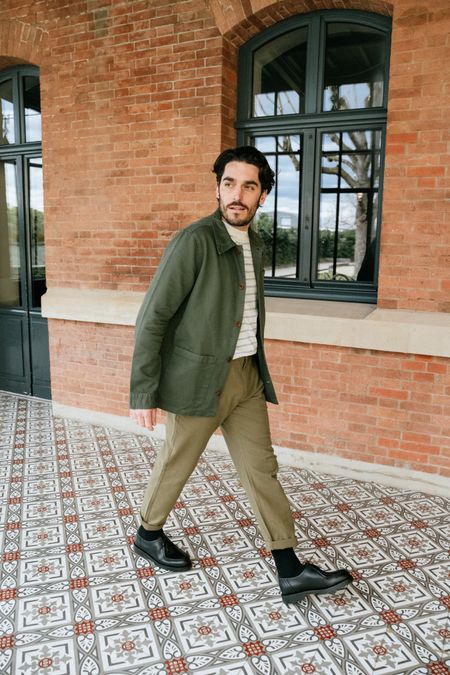 Pantalon droit vert olive en coton bio - green light travel pants olive green, Thinking Mu, photo 6