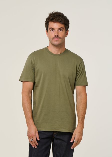 T-shirt manches courtes en coton bio | vert "dusty olive"