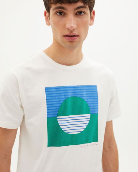T-shirt imprimé en coton bio - horizon t-shirt snow white
