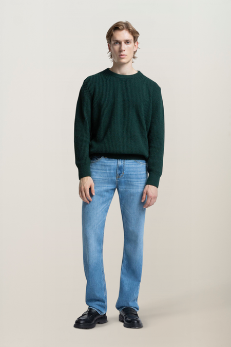 Jean droit en coton bio | bleu "Iskander natural stretch mid worn", Kings of Indigo, photo 3
