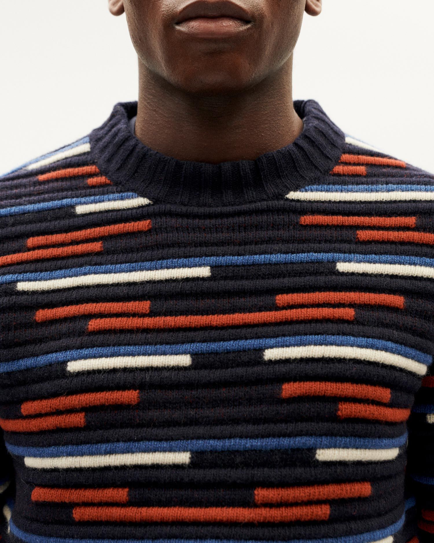 Pullover aus zertifizierter Wolle | mehrfarbig "stripe multicolor guiu knitted sweater - multicolor", Thinking Mu, Foto 3