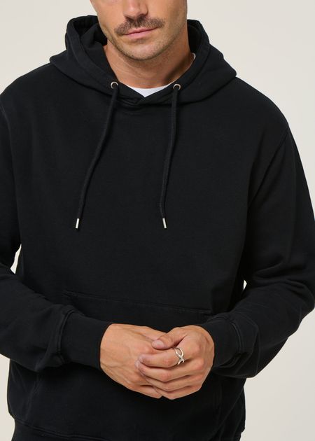 Sweat à capuche en coton bio | noir "deep black" - Colorful Standard