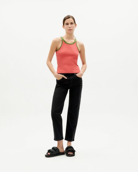 Tanktop aus Bio-Baumwolle | Rosa und Grün "sugar pink harriet top", Thinking Mu, Foto 4