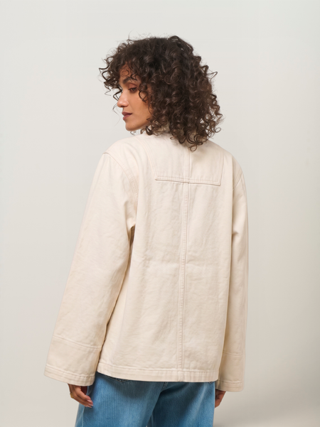 Veste denim en coton bio | ivory "ada workwear jacket ivory" - Nudie Jeans