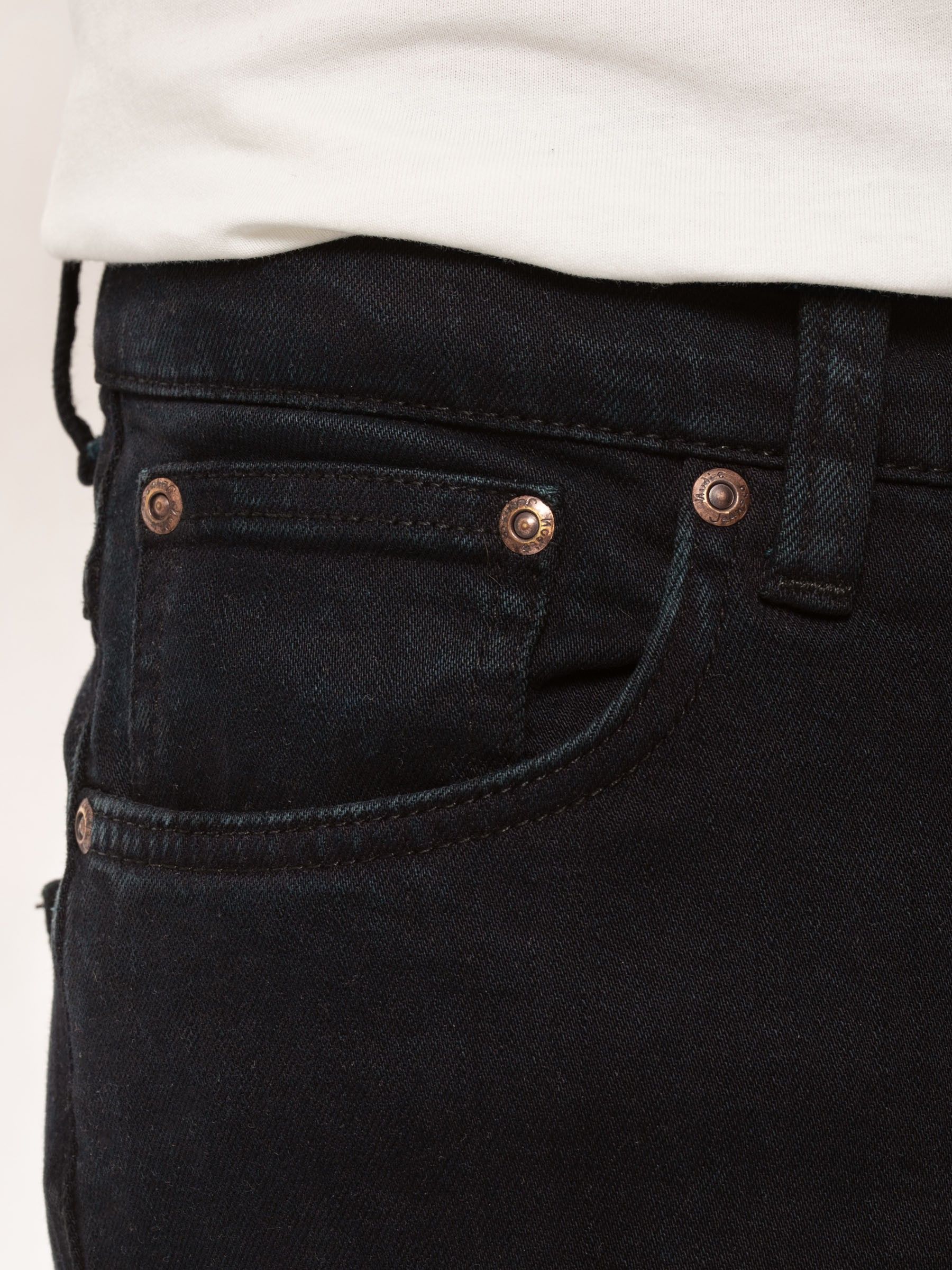 Jean slim noir en coton bio - grim tim black skies, Nudie Jeans, photo 5
