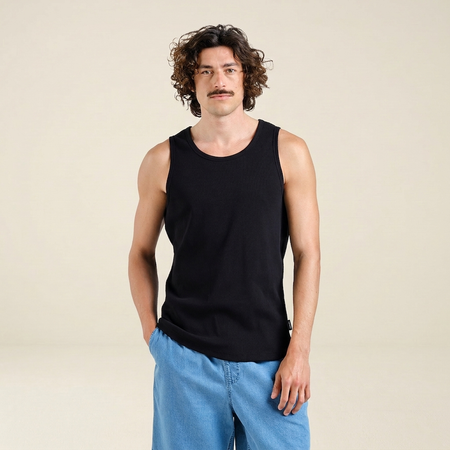 Marcel noir en coton bio | noir "Rib tank top forsa" - Dedicated