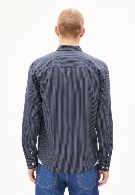 Hemd aus Bio-Baumwolle | gestreift "quaasa stripes - night sky-white", Armedangels, Foto 3