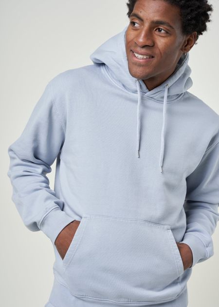 Sweat à capuche bleu ciel en coton bio - powder blue
