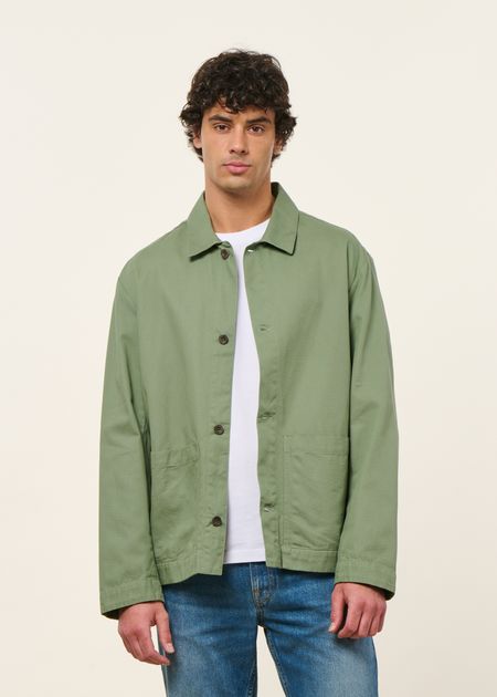 Veste légère en coton bio | vert "light overjacket organic cotton - leaf green" - Rotholz