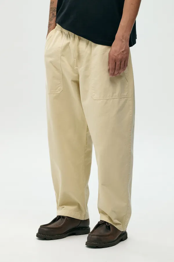 Pantalon large en coton bio | beige "Fatigue beige pant", NWHR