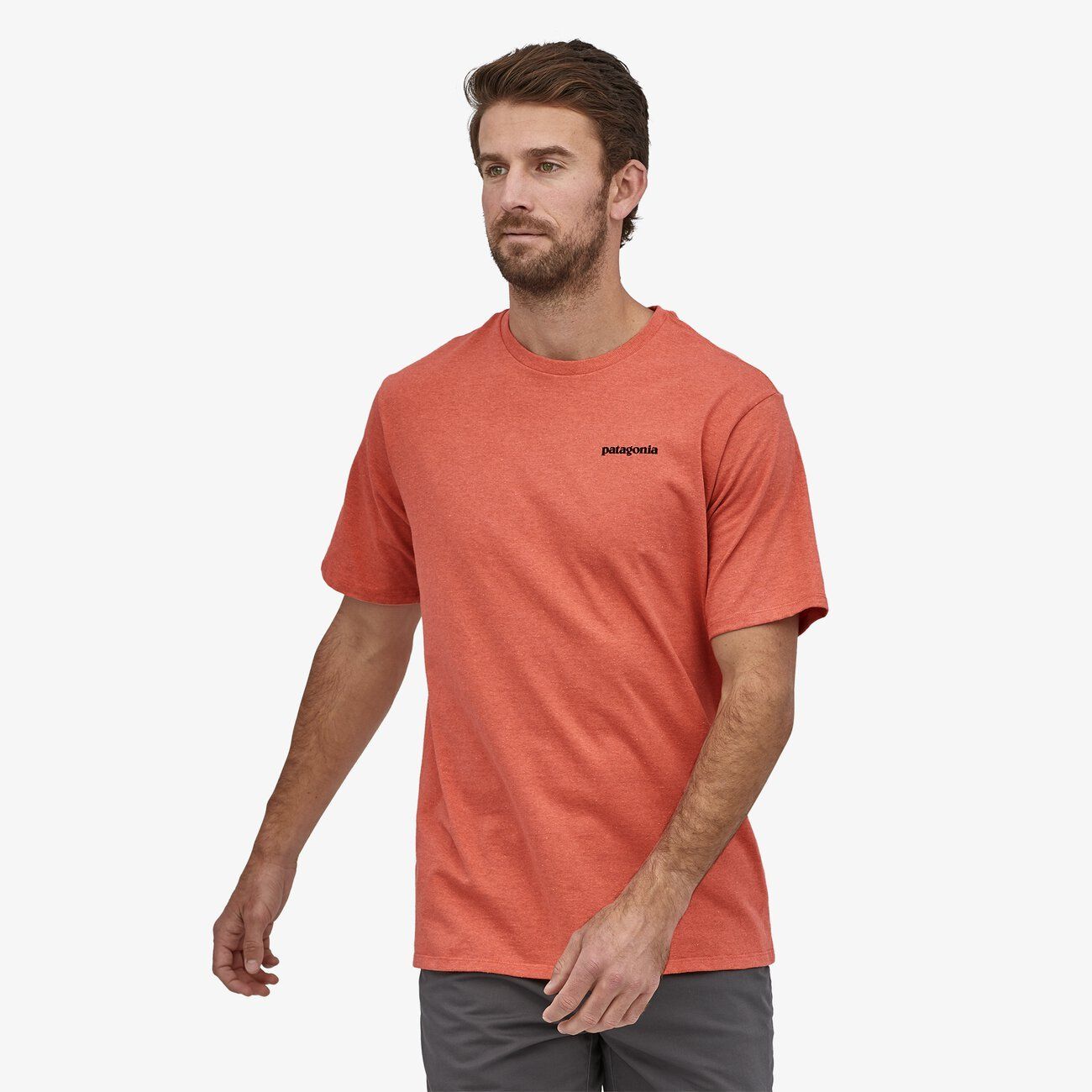 T-shirt imprimé corail en coton bio - p6 logo responsibili-tee, Patagonia, photo 1
