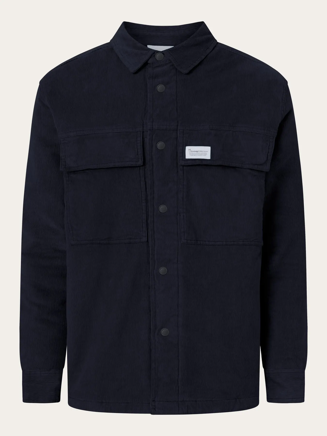 Blouson velours en coton bio et matière recyclée | marine "corduroy overshirt night sky", Knowledge Cotton Apparel, photo 6