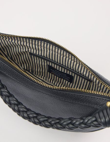 Sac à en cuir certifié | black "leo mini - black soft grain (twisted handle)" - O My Bag