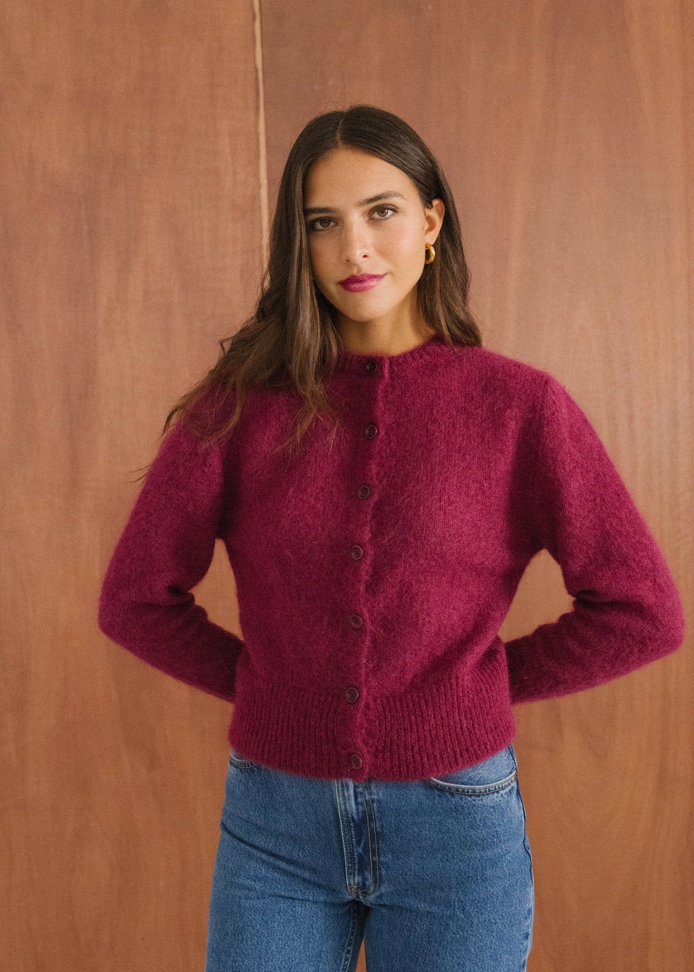 Gilet en mohair certifié | framboise "grace", Bonjour Demain, photo 3