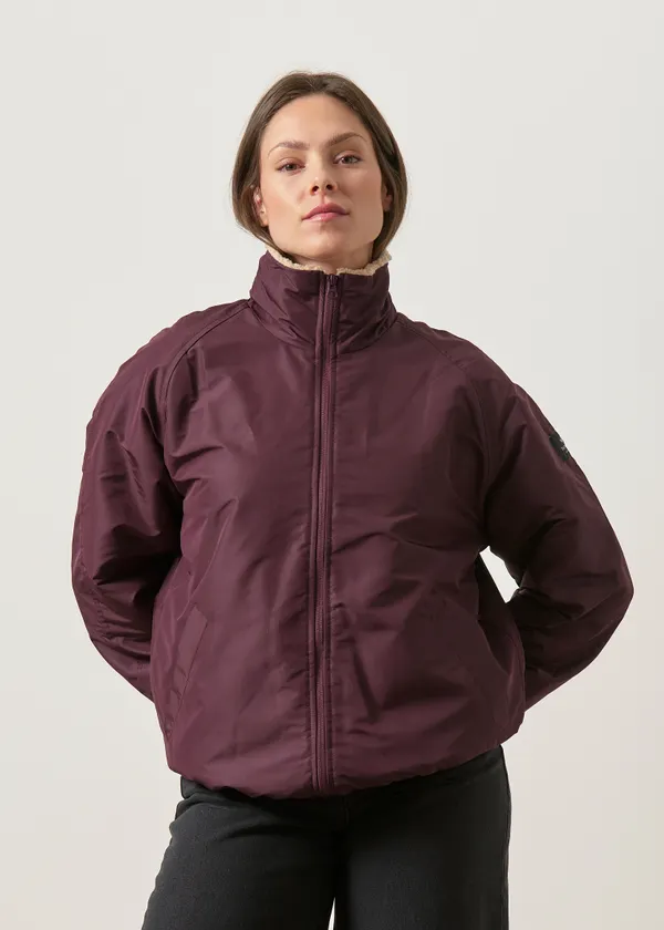 Manteau déperlant doublé polaire en matière recyclée | aubergine "Zephyria", Twothirds