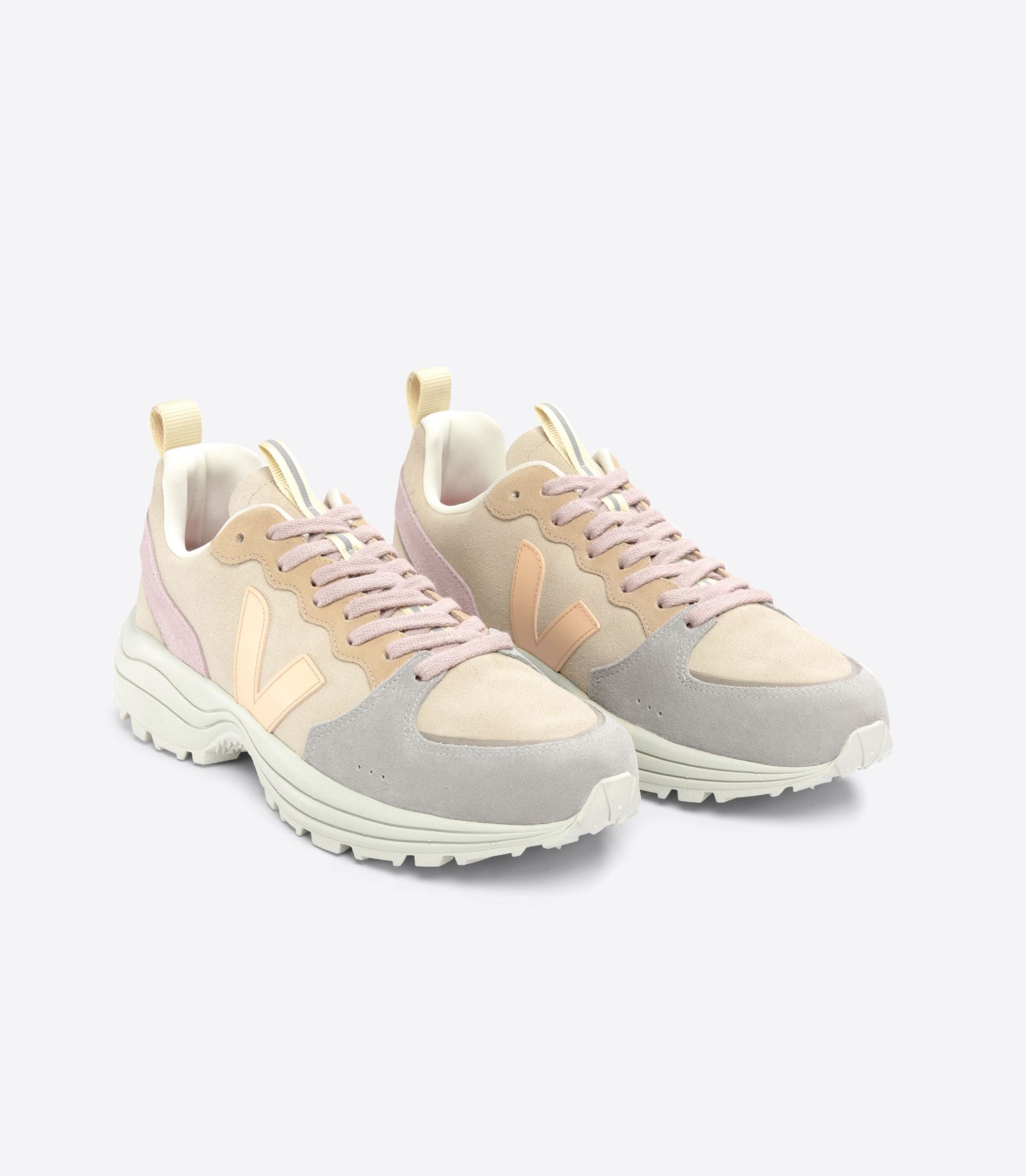 Baskets basses en suède certifié | multicolore "venturi vc suede almond peach-multico", Veja, photo 2