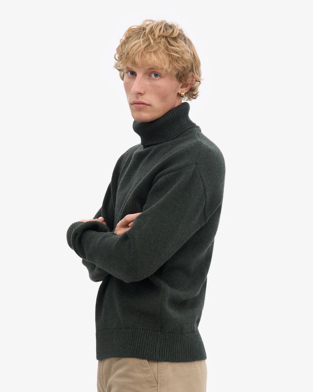 Pull col roulé en laine mérinos recyclée | vert "hunter green", Colorful Standard, photo 2