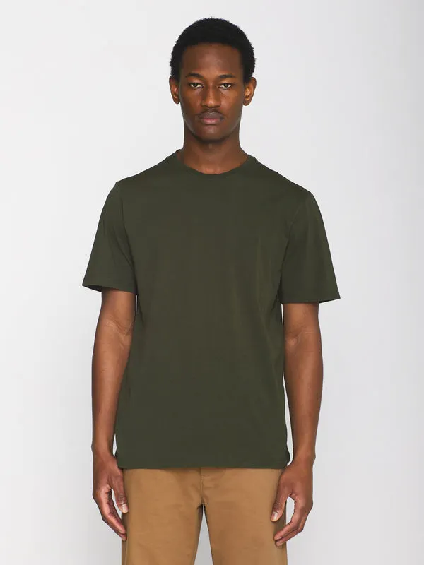 T-shirt en coton bio | vert "regular fit basic tee forrest night", Knowledge Cotton Apparel