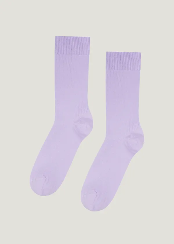 Chaussettes hautes lilas en coton bio - soft lavender, Colorful Standard