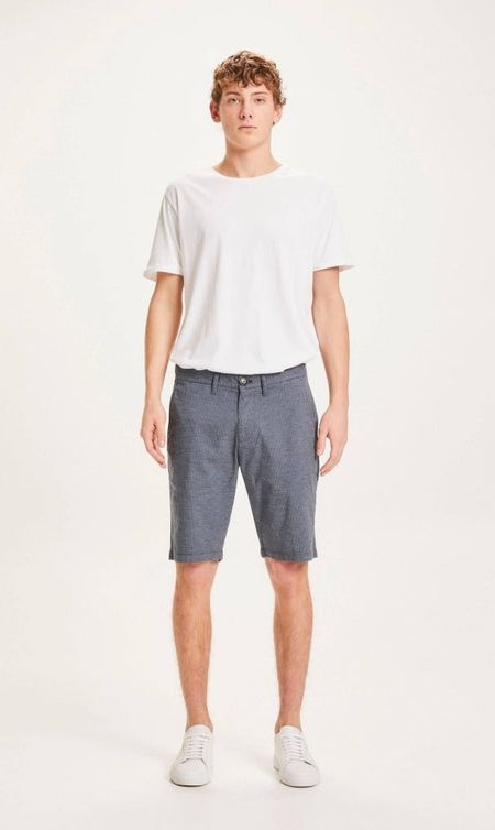 Short bleu nuit à motifs en coton bio - chuck