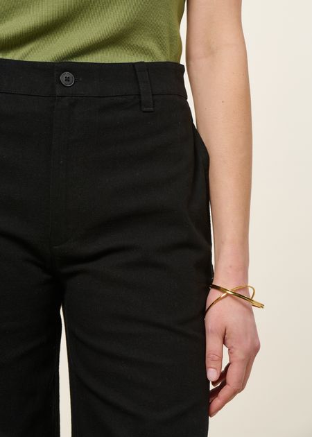 Pantalon large en coton bio | noir "black karina pants - black" - Thinking Mu