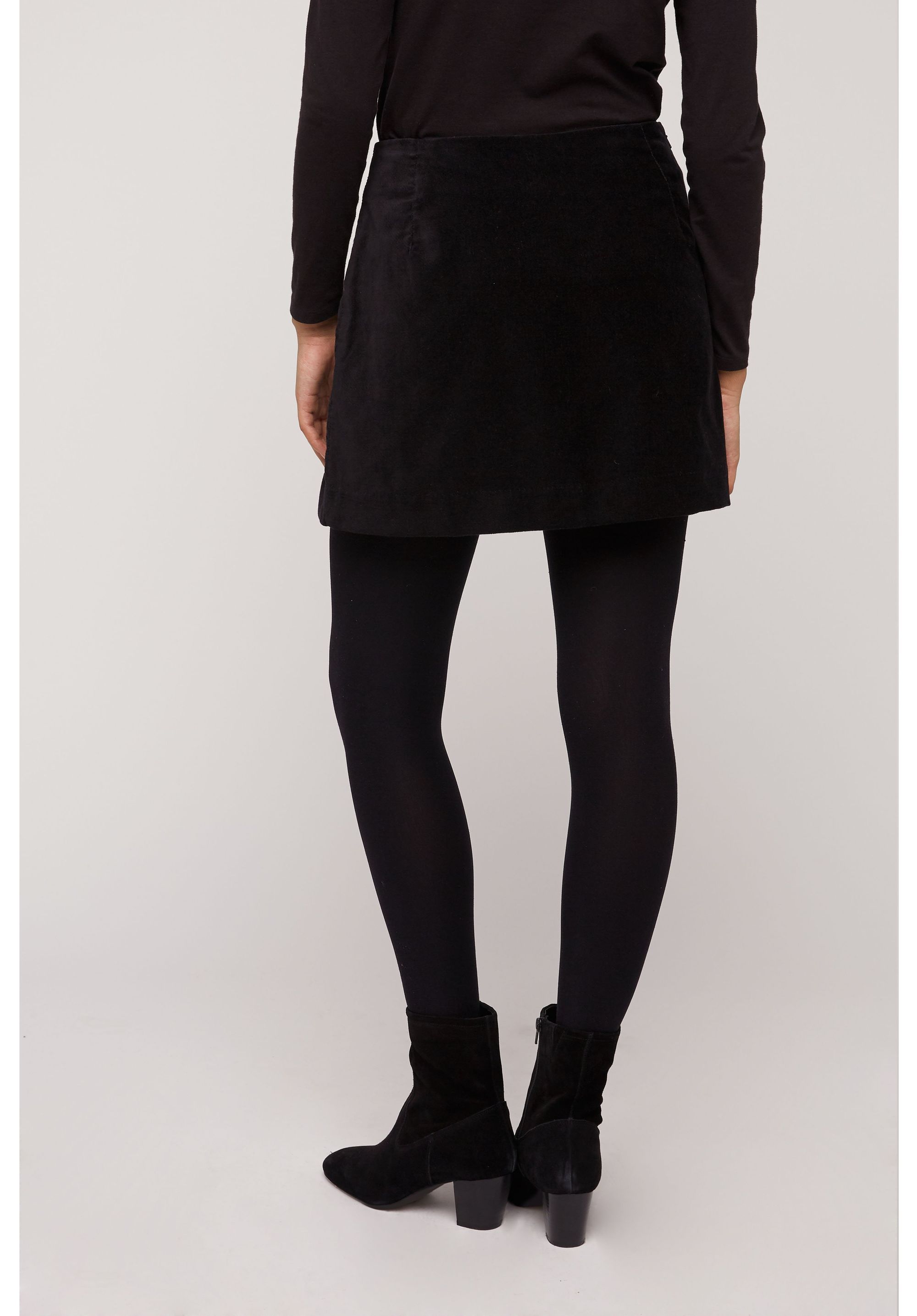 Jupe noire velours en coton bio - layla, People Tree, photo 5