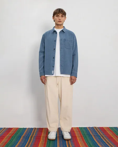 Chemise denim en coton bio | bleu "Leisure shirt recycled cotton - washed denim", Rotholz, photo 3