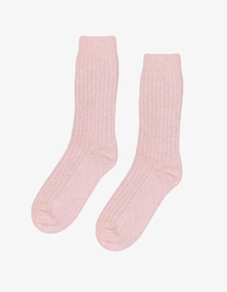 Chaussettes en laine mérinos recyclée | rose "faded pink" - Colorful Standard
