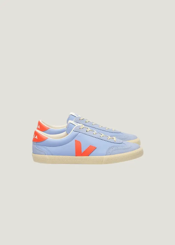 Baskets en cuir | bleu "volley - olympe orange fluo calcaire", Veja