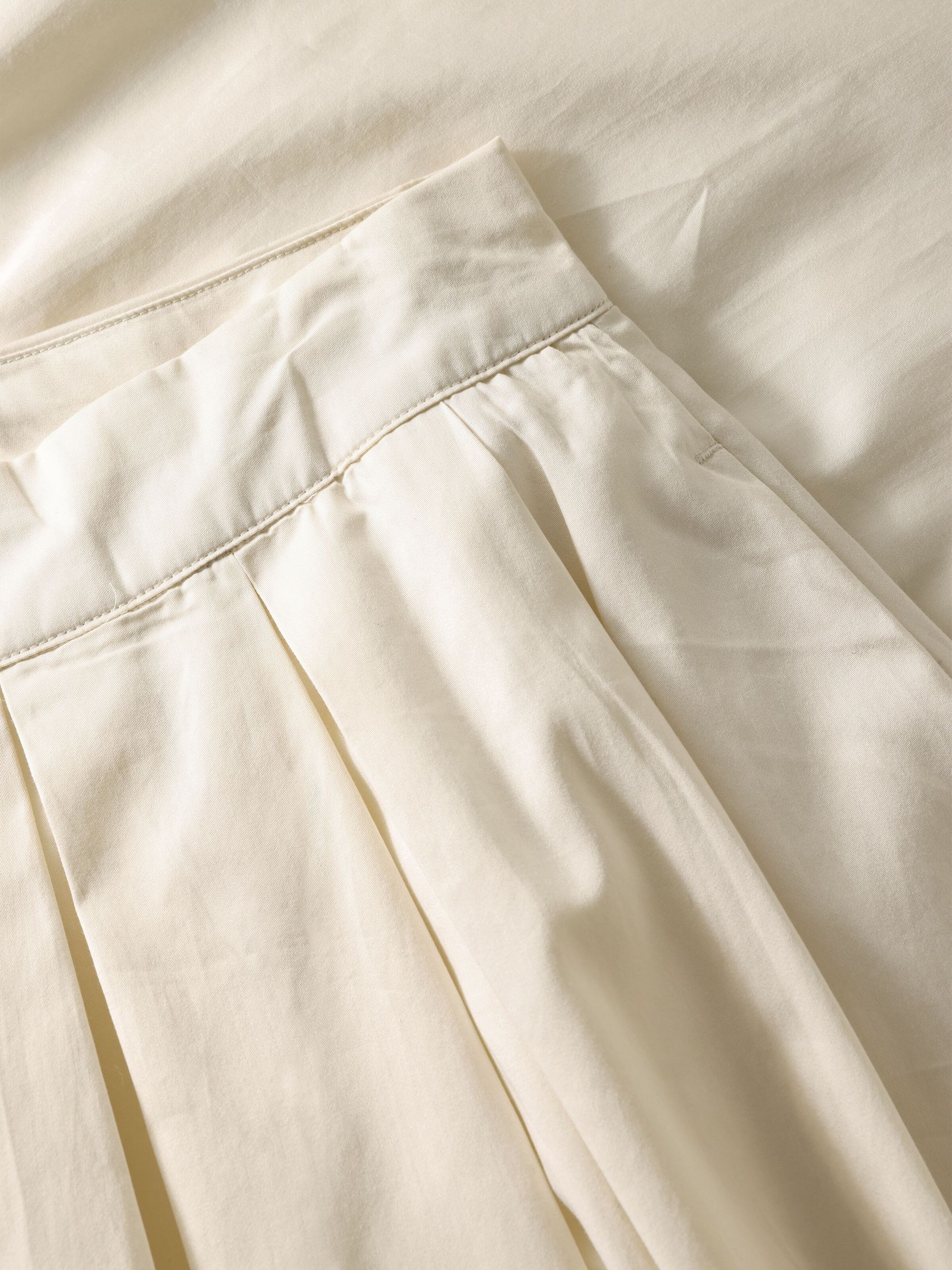Langer Popelinerock aus Bio-Baumwolle | Weiß "Organic cotton pleated - egret", Knowledge Cotton Apparel, Foto 3