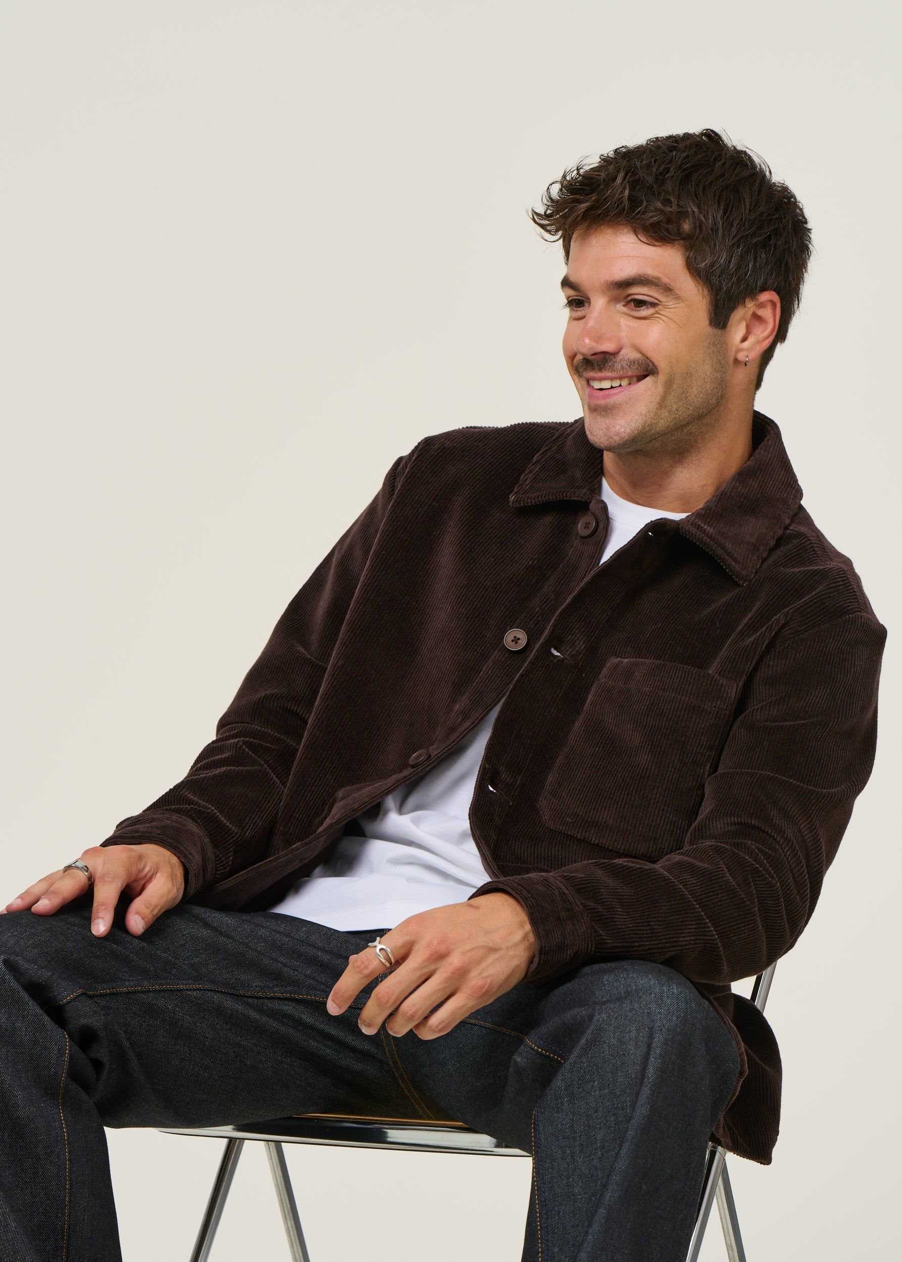 Veste velours en coton bio | marron "corduroy overshirt - chocolate torte", Knowledge Cotton Apparel, photo 1