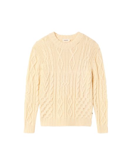 Pullover aus zertifizierter Merinowolle | Beige "ecru rasta knitted sweater - ecru", Thinking Mu, Foto 5
