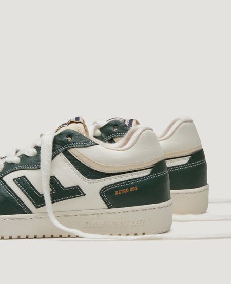Vegane Sneaker aus recyceltem Material | Weiß und Grün "retro 86s forest pearl", Flamingos Life, Foto 4